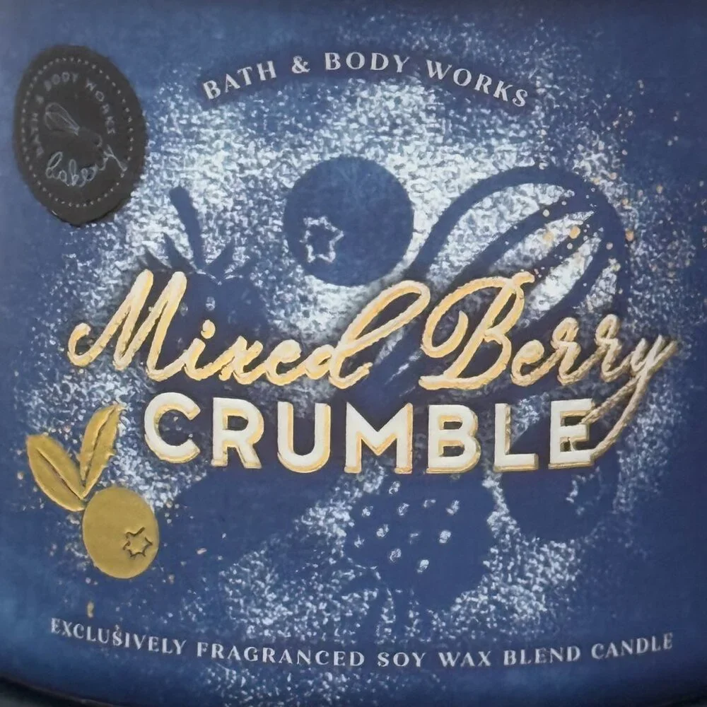 BBW Mixed Berry Crumble Bath & Body Works 3 Wick Candle - Picture 3 of 10